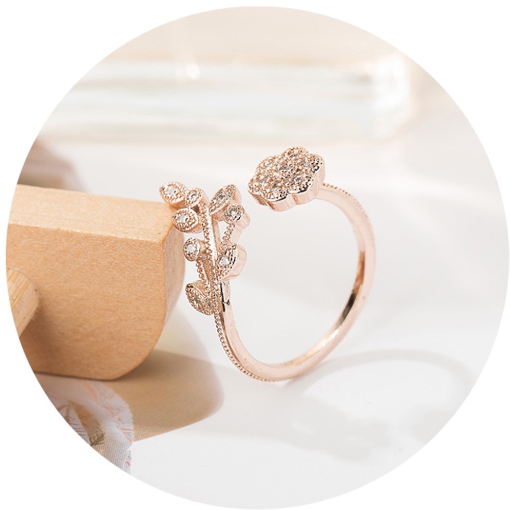 Nhẫn Nữ Thời Trang Hình Hoa Đính Đá Tuyệt Đẹp MINH THƯ JEWELRY