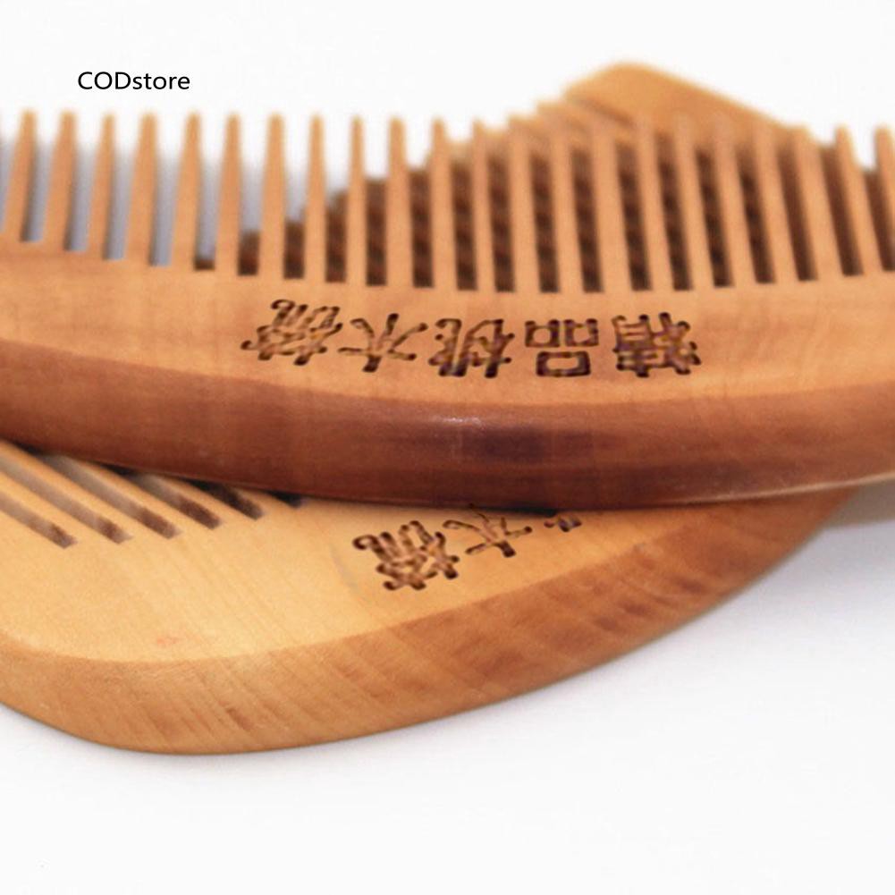 Lược chải tóc gỗ đào tự nhiên chống tĩnh điện tiện lợi