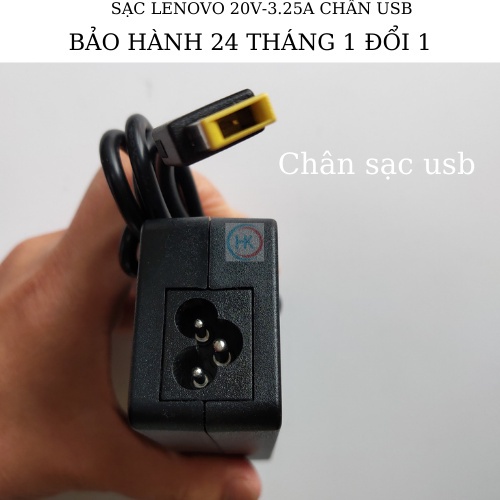 Sạc Laptop Lenovo 20V-3.25A 65W chân Vuông - USB Lenovo T440 g40-70 g50-70 G500 T540 G400 G410 G500 X240 X250 X260