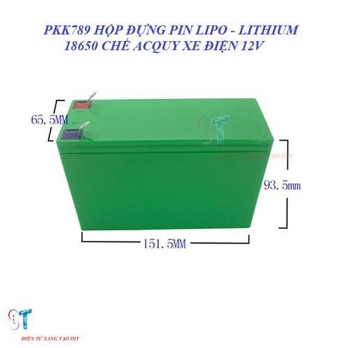 Hộp Đựng Pin Lipo - Lithium 18650 Chế Ắc Quy Xe Điện 12v