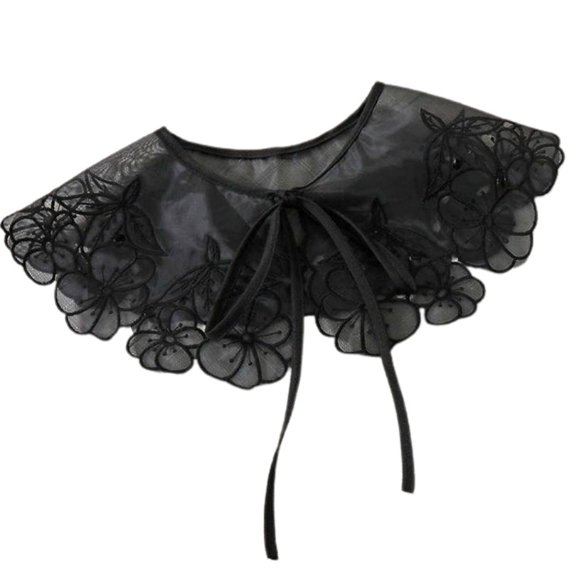 Cổ Áo Sơ Mi Giả Phối Ren Họa Tiết Hoa Có Thể Tháo Rời Thời Trang Cho Nữ