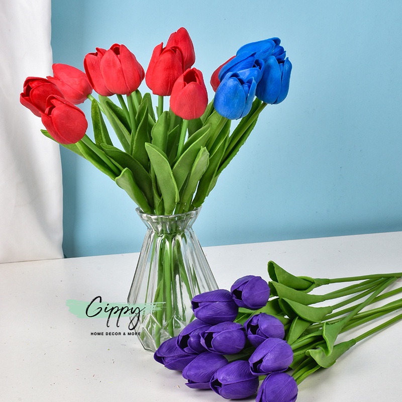 Hoa tulip, hoa nhân tạo trang trí chụp ảnh (nhiều màu) - phụ kiện trang trí - Gippy Decor