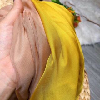 Đầm voan tơ lụa 2 lớp tay bồng