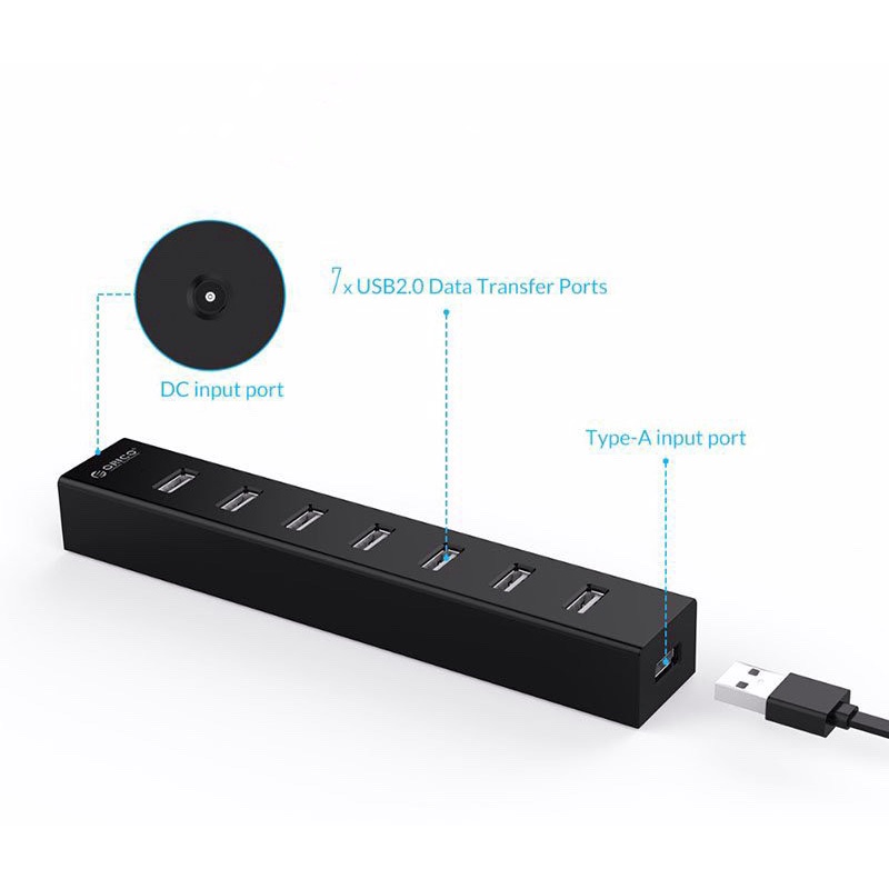 Bộ Chia USB 2.0 7 Cổng ORICO H7013-U2 -HUB USB 4Port