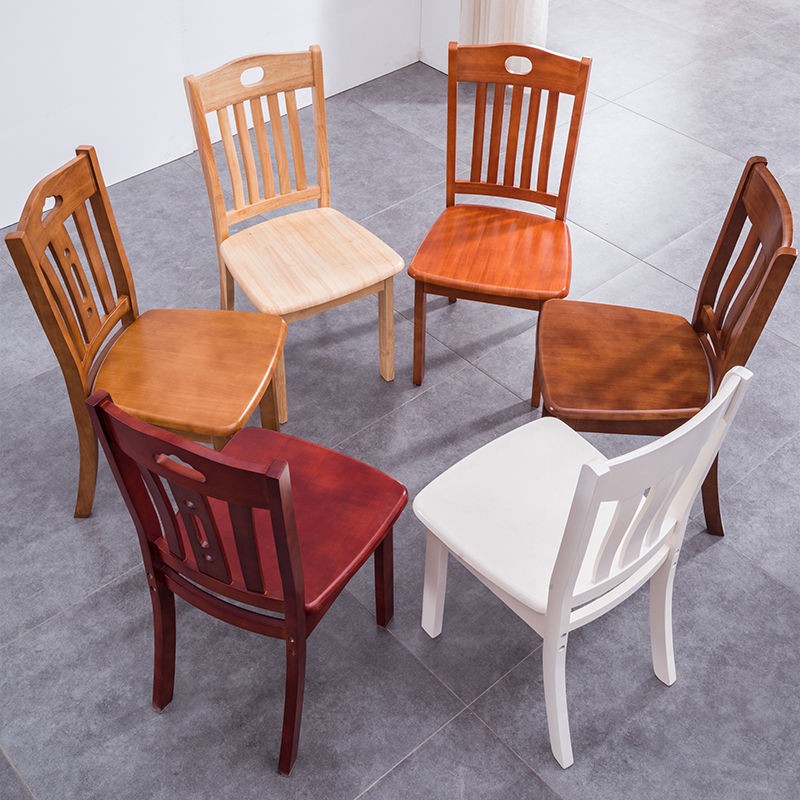 Ghế gỗ gia đình người lớn đơn giản nhà hàng hiện đại bàn ăn sồi tựa lưng nguyên tấm