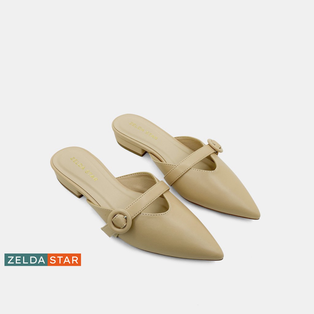 Guốc Zelda Star mũi nhọn cao 2cm phối quai - GN0340121