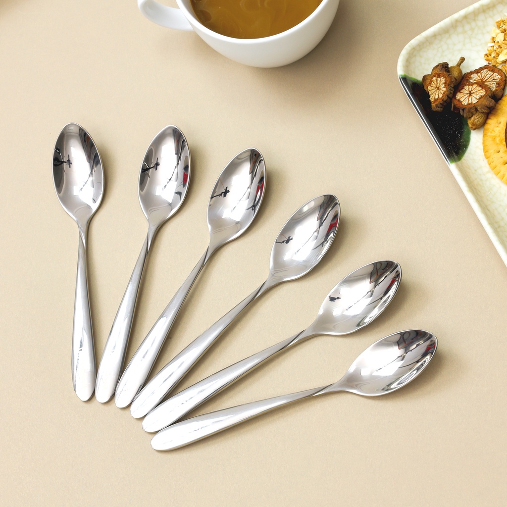 Bộ 6 Thìa cà phê inox 304 Malicook  phong cách Châu Âu sang trọng cao cấp