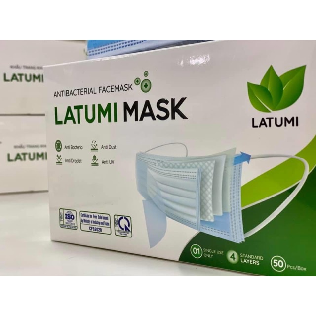 Khẩu trang thời trang kháng khuẩn chống bụi nắng cho nữ hàng xuất khẩu chính hãng Latumi