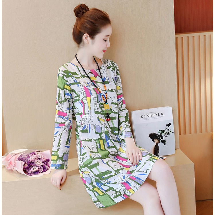 Đầm nữ dáng suông họa tiết mới lạ da66