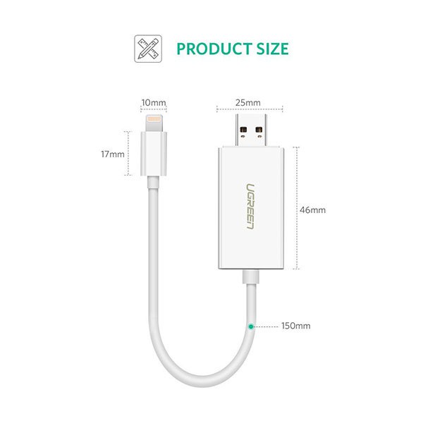 Đầu đọc thẻ nhớ cho iPhone/iPad 2 trong 1 TF/SD chaính hãng Ugreen US227 30612 - Bảo hành 18 tháng