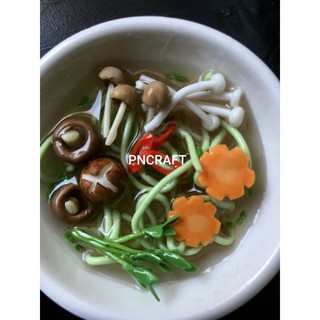 Quà lưu niệm Việt Nam-Đồ chơi mô hình/nam châm dán tủ lạnh mô hình món ăn MÌ NẤM CHAY