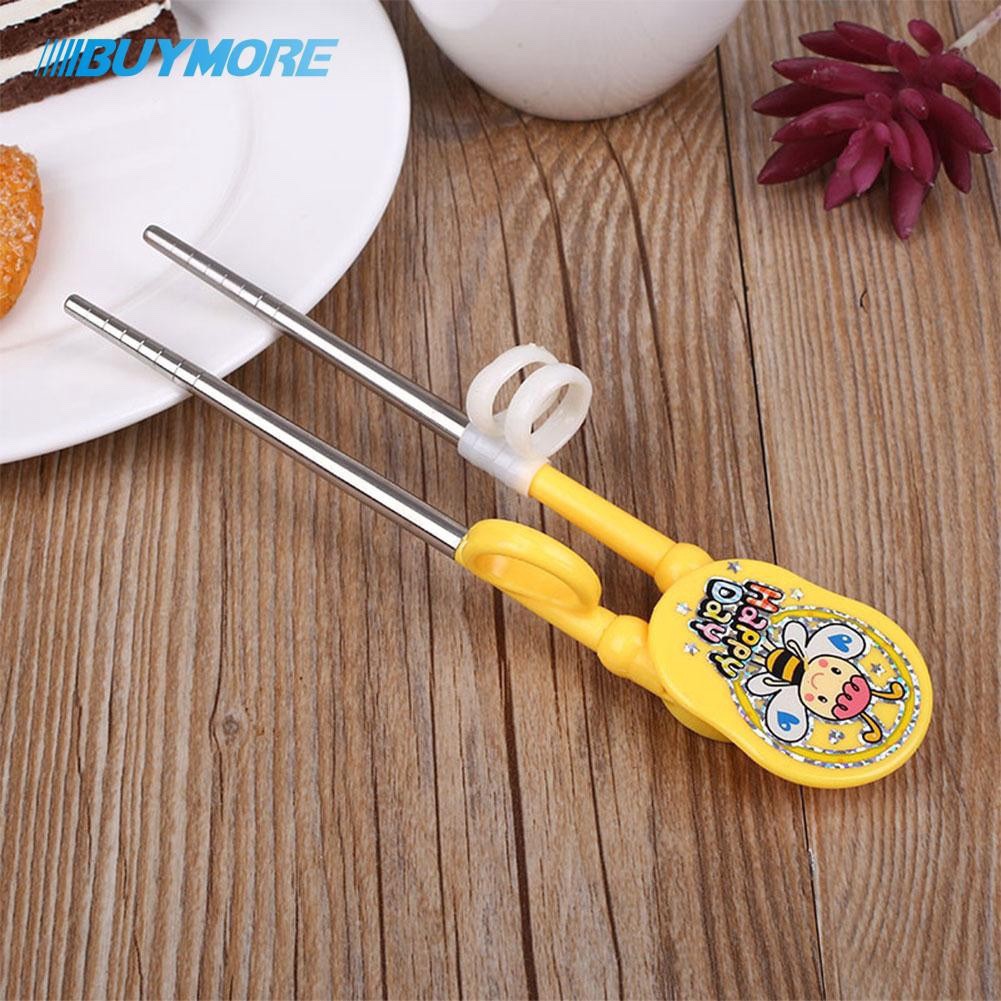 Đũa tập ăn inox xỏ ngón Happy Day cho bé