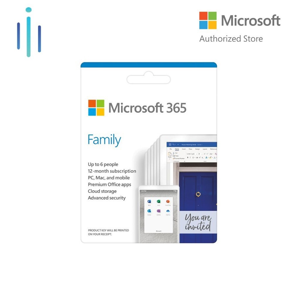 Phần mềm Microsoft 365 Family | 12 tháng | Dành cho 6 người| 5 thiết bị/người | Trọn bộ ứng dụng Office | 1TB lưu trữ