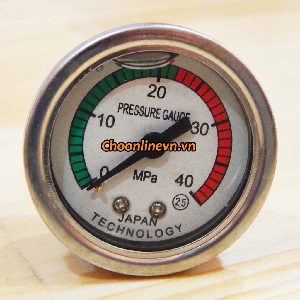 Đồng hồ đo áp lực nước chân ren ngắn 14mm dùng cho máy rửa xe gia đình