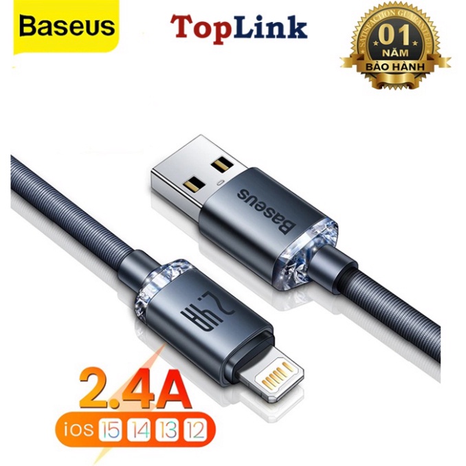 Cáp Sạc Nhanh Chính Hãng Baseus CAJY0001 Dây Sạc 2.4a Siêu Bền Truyền Dữ Liệu Tốc Độ Cao Dành Cho ai phôn