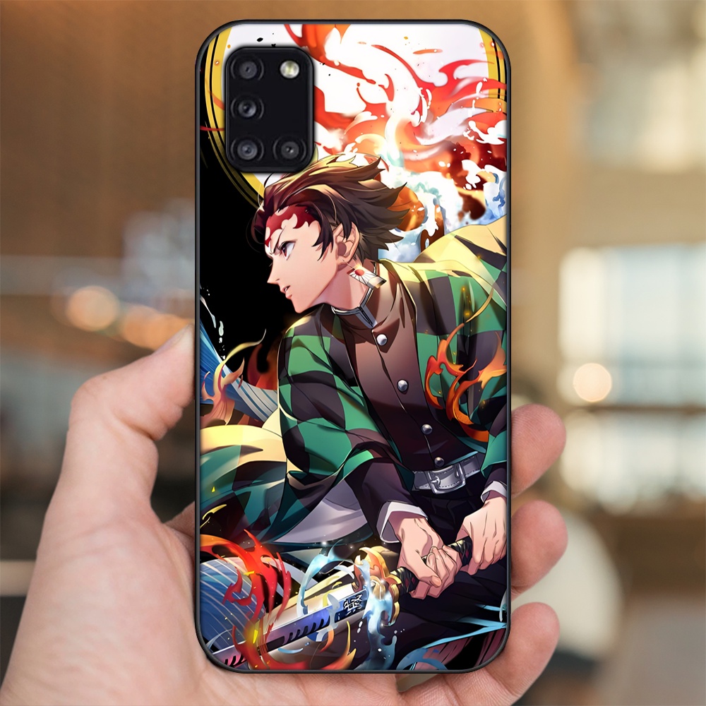 Ốp lưng Samsung A31 viền đen in hình Tanjiro Kimetsu No Yaiba