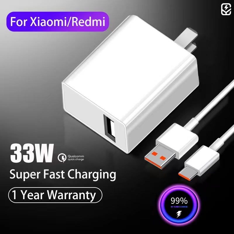 Củ sạc nhanh và cáp sạc cho Xiaomi K30pro 33W K40 K30i/10/note