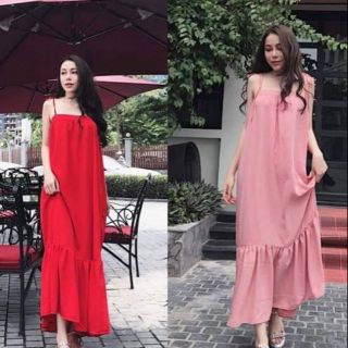 Đầm maxi suông 2 dây