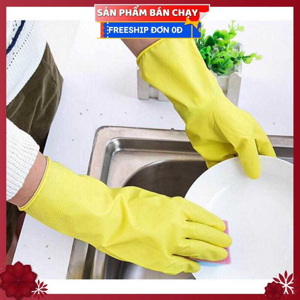 Găng Tay Rửa Bát Cao Su CẦU VỒNG ĐÔNG Hàng Dày Chất Lượng Cao - Bao Tay Rửa Chén Nhà Bếp Chọn Size