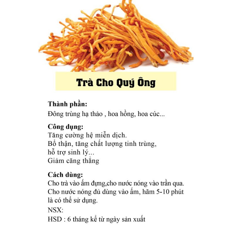 30 gói trà  hỗ trợ cho nam giới tty đang canh con,iui,ivf.