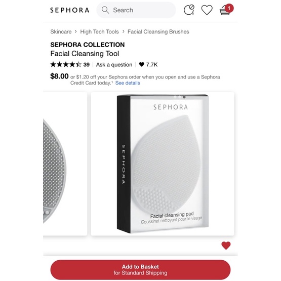 Miếng pad silicone rửa mặt Sephora mẫu mới đủ BILL