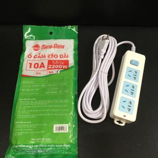 Ổ cắm kéo dài 2200W - 10A ~250V RẠNG ĐÔNG 3 ổ, dây 3m/5m siêu dài thich hợp mọi ổ cắm và kéo dài mọi nơi nếu muốn