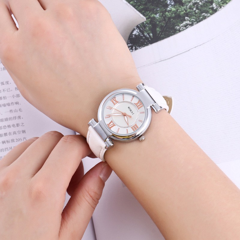 Đồng hồ thời trang nữ WOKAI dây da mềm đeo êm tay, 3 màu dể dàng phối đồ | BigBuy360 - bigbuy360.vn
