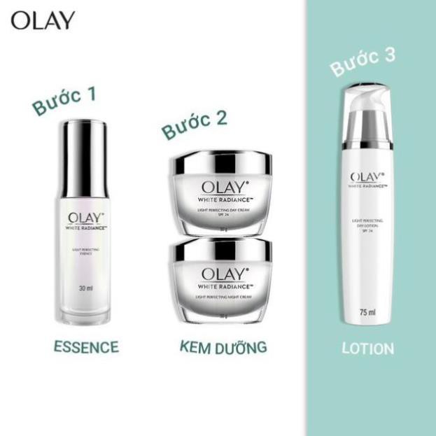 Bộ 2 sản phẩm dưỡng trắng da Olay White Radiance: Kem dưỡng ngày 50G & Essence 30ML