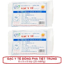 NGUYÊN THÙNG Thương hiệu: ĐÔNG PHA  Gạc Y Tế 3 Con Nai Đông Pha Đã Tiệt Trùng Bằng E.o.gas 50 Gói loại rộng 8x9 cm