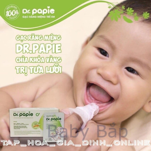 Gạc rơ lưỡi Dr Papie hộp 30 gói