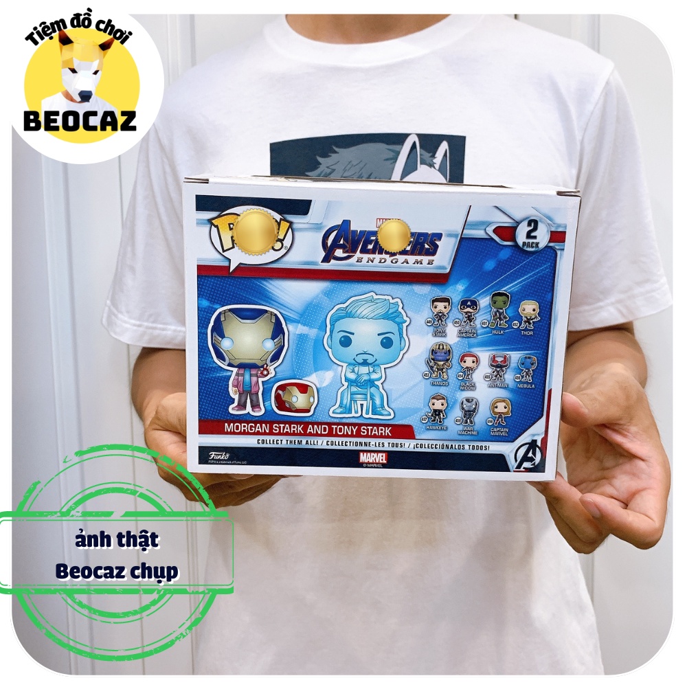 Đồ chơi Funko Pop Marvel Chính Hãng Iron man Người Sắt bé Morgan và Tony Stark Đồ chơi Beocaz GITD mô hình siêu anh hùng