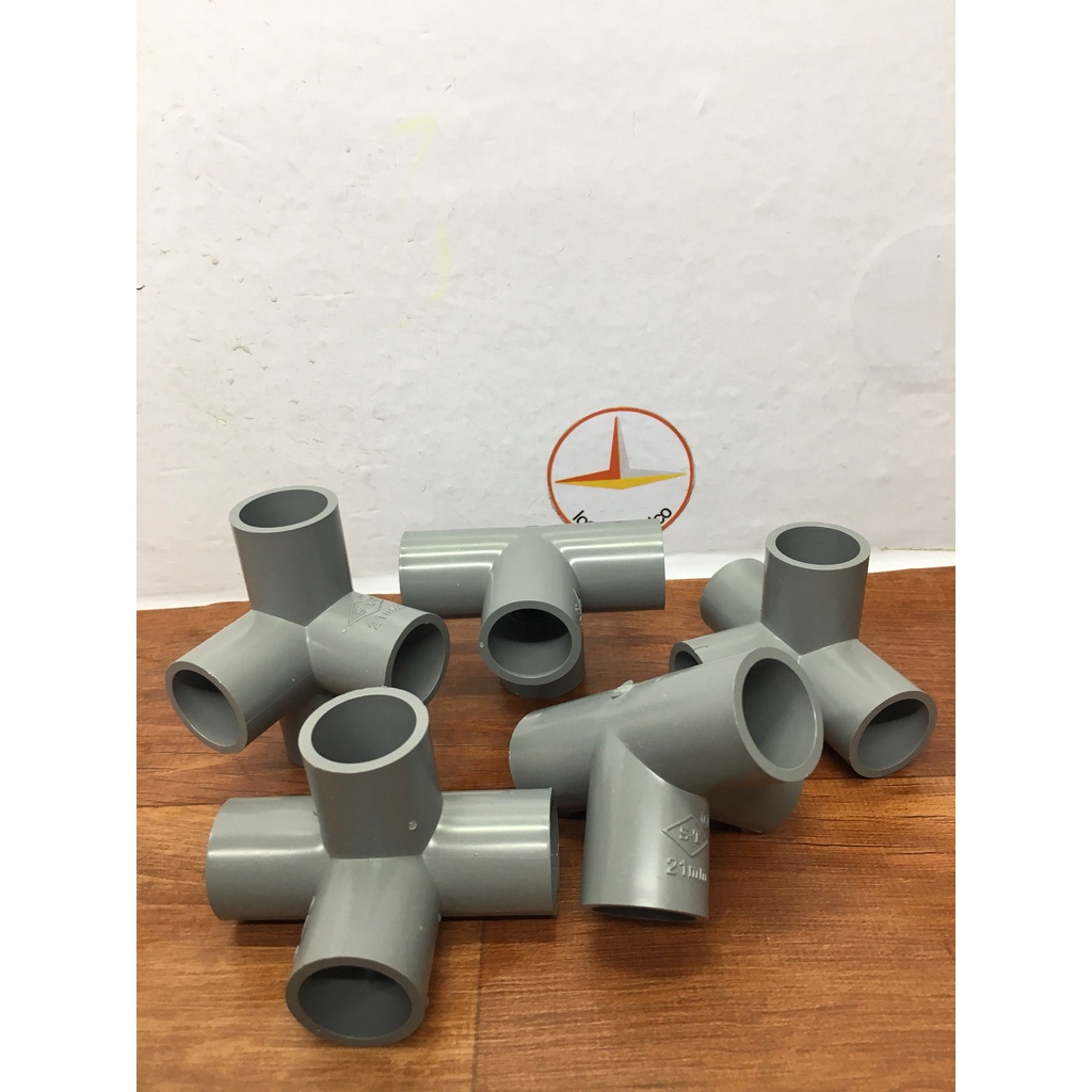 Co Góc 4 Hướng, Co 4 Nhánh, Tê Góc 4 Hướng, Chữ Thập Góc PVC 21, 27, 34, 42