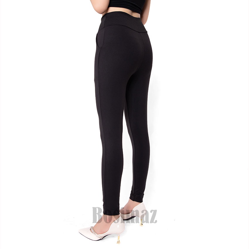Quần Legging Nữ Bigsize Bosimaz BS111 dài túi trước màu đen cao cấp, thun co giãn 4 chiều, vải đẹp dày, thoáng mát.