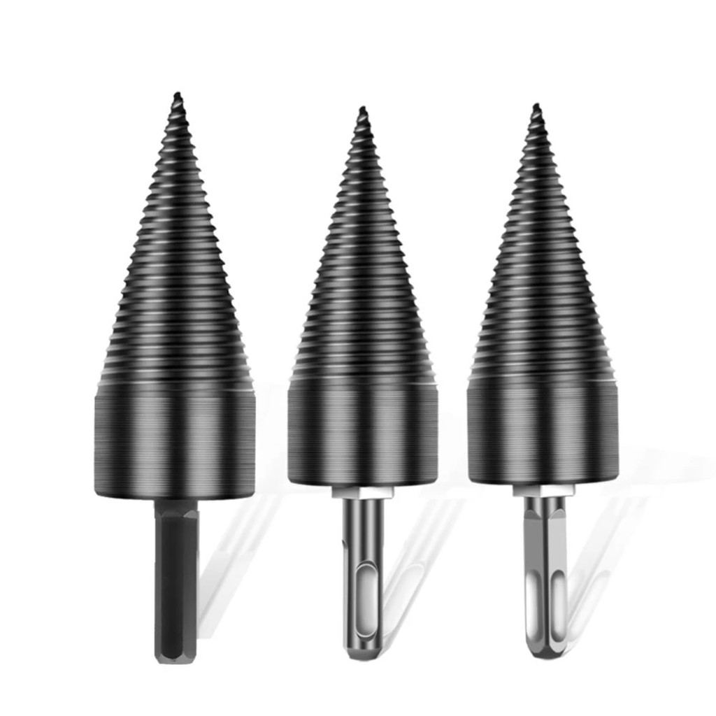 Mũi khoan tách gỗ, mũi bổ củi bằng máy có ren mở rộng 42MM chuyên dụng kèm chuôi nối lắp được cho nhiều loại máy
