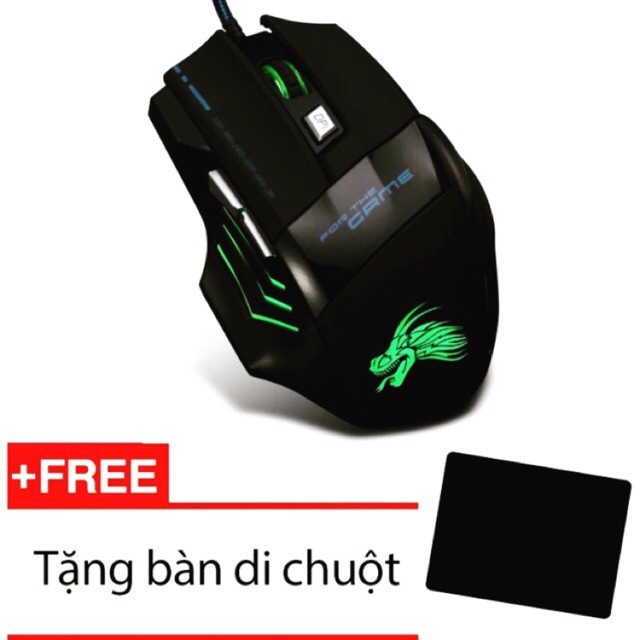 Freeship 50k Chuột chuyên Game có dây DRAGON X3 (Đen) dây dù siêu bền + Tặng lót chuột