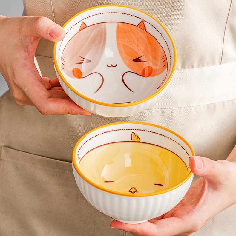 Bát Gốm Sứ Ăn Dặm Hình Dễ Thương Cho Bé, Bát Ăn Cơm Cho Bé