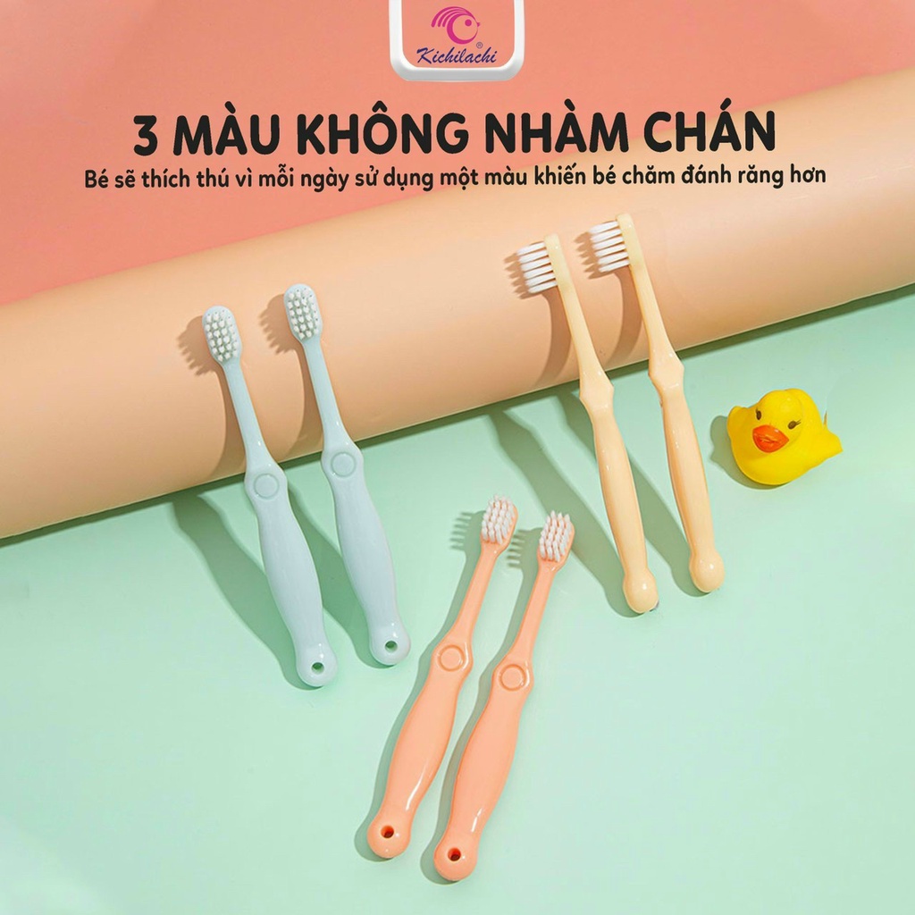 Set 3 Chiếc Bàn chải đánh răng Kichi mềm mại cho bé 3-7 tuổi