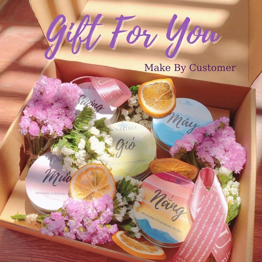 Set 4 Quà Tặng Sinh Nhật Nến Thơm OnaTree Gốm 5 Nến Nhỏ Size 50g/70g