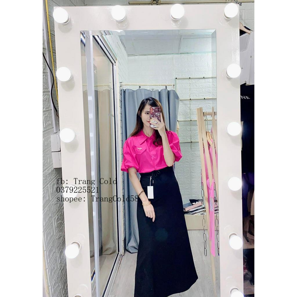 SƠ MI RÚT GẤU TAY BỒNG DÁNG CROPTOP