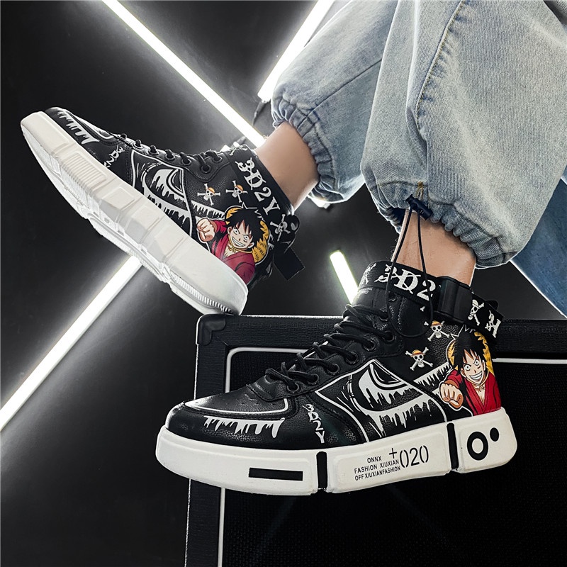 Giày sneaker in hình ảnh anime One Piece Luffy thời trang dành cho nam giới
