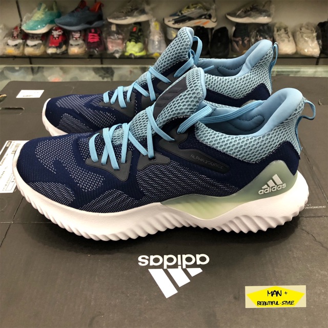 Giày thể thao Alphabounce Beyond xanh thẫm, giày chạy bộ siêu nhẹ siêu êm