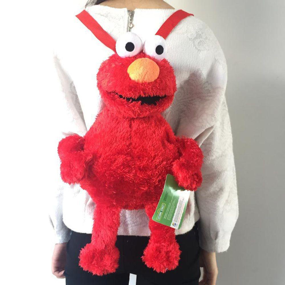 Ba lô đeo vai MMULCK đựng tiền xu họa tiết hoạt hình Sesame-Street Elmo màu đỏ xanh dương