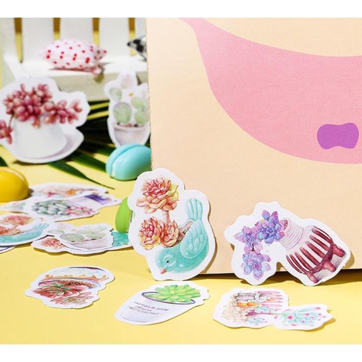 Bộ 45 Sticker Hàn Quốc hình Hoa Xinh dán trang trí E25