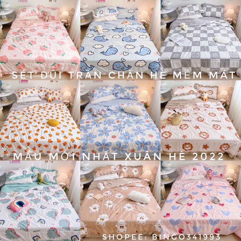 Bộ chăn ga đũi bánh bèo xinh giá rẻ💥 khuyến mãi