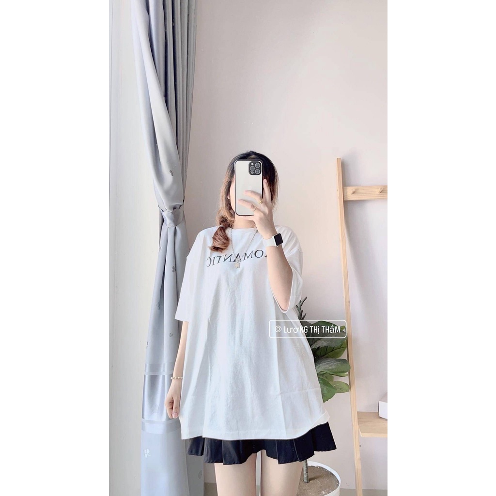 Áo phông nữ unisex form rộng tay lỡ in hình cổ tròn NAVISA AT253