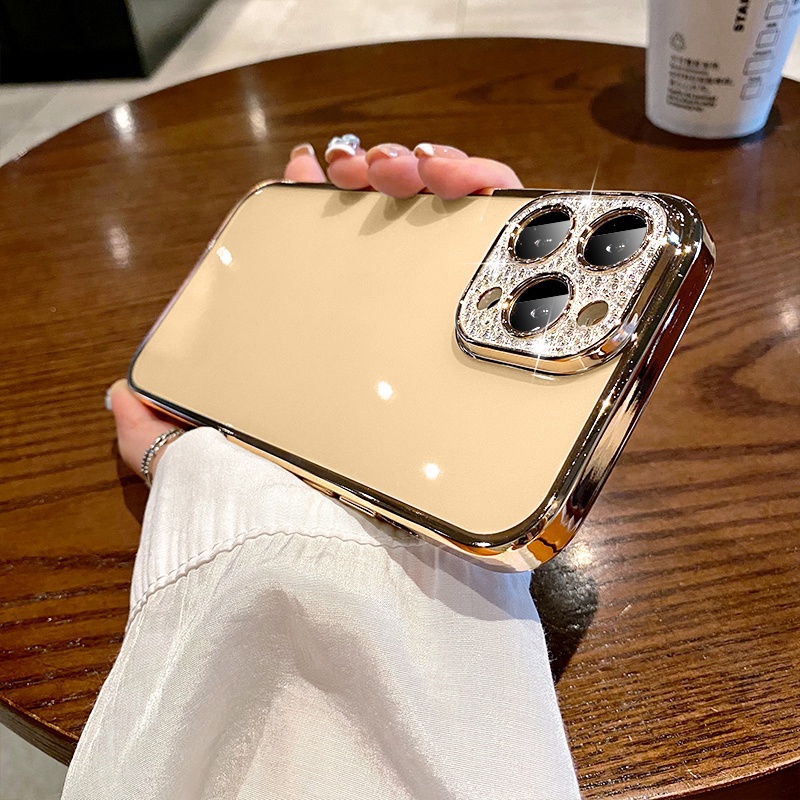 Ốp Điện Thoại Silicon Trong Suốt Đính Đá Lấp Lánh Sang Trọng Cho iPhone 13 Pro Max 12 11 Pro Max XR
