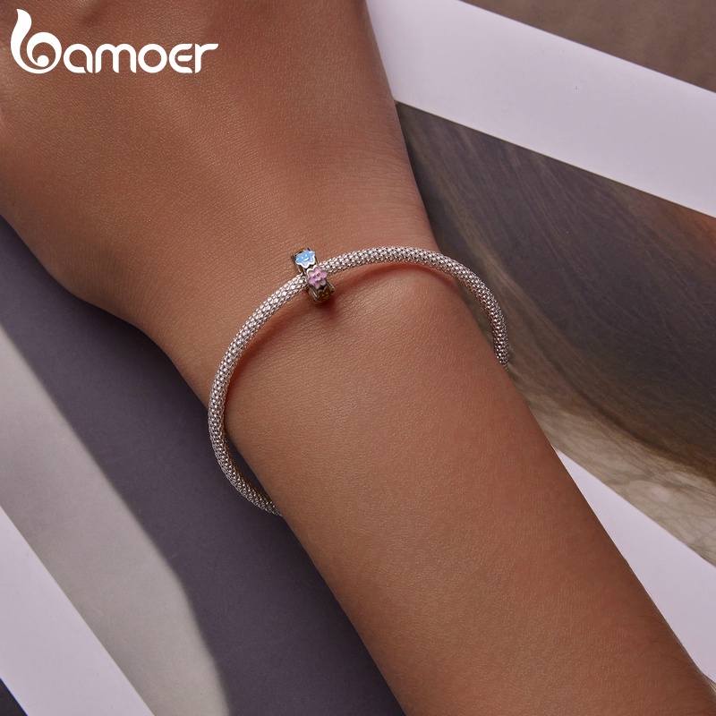 Hạt làm trang sức BAMOER SCC2188 925 bằng bạcnhiều màu sắc xinh xắn