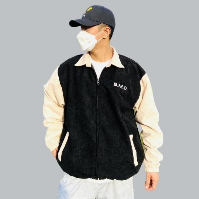 Áo khoác bomber nam BMO - chất vải nhung gân lót dù - SHOP TAHAYA hoàn xu xtra