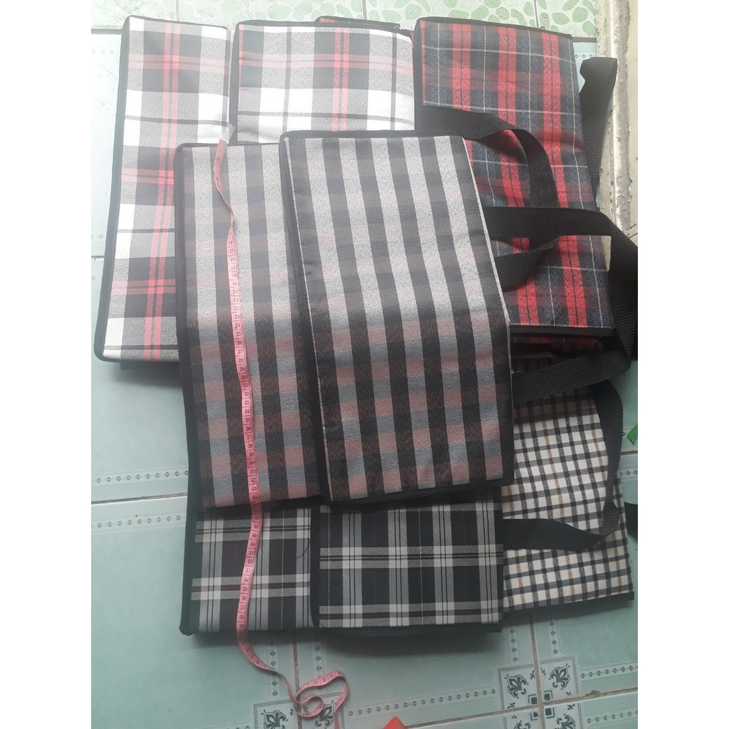 Túi giữ nhiệt lớn Dài 45 x Cao 35 x Rộng 24 , vải bố dầy, hình hộp ngang, nặng 500gr