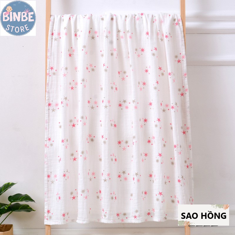 Khăn tắm cho bé, Khăn quấn bé sơ sinh Muslin đa năng size 110*120 mềm mại, thấm nước tốt